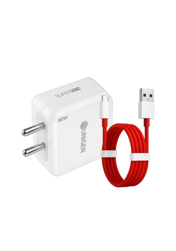 Unigen SuperVooc Charger (with
Type C Cable, 80W)